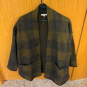 Madewell Plaid Oversized Cardigan Jacket